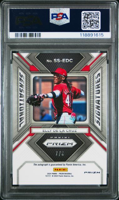 2024 Prizm - Elly De La Cruz - Blue Shimmer Signature - FOTL - #SSEDC - Baseball - 7/8 - Cincinnati Reds - PSA 10