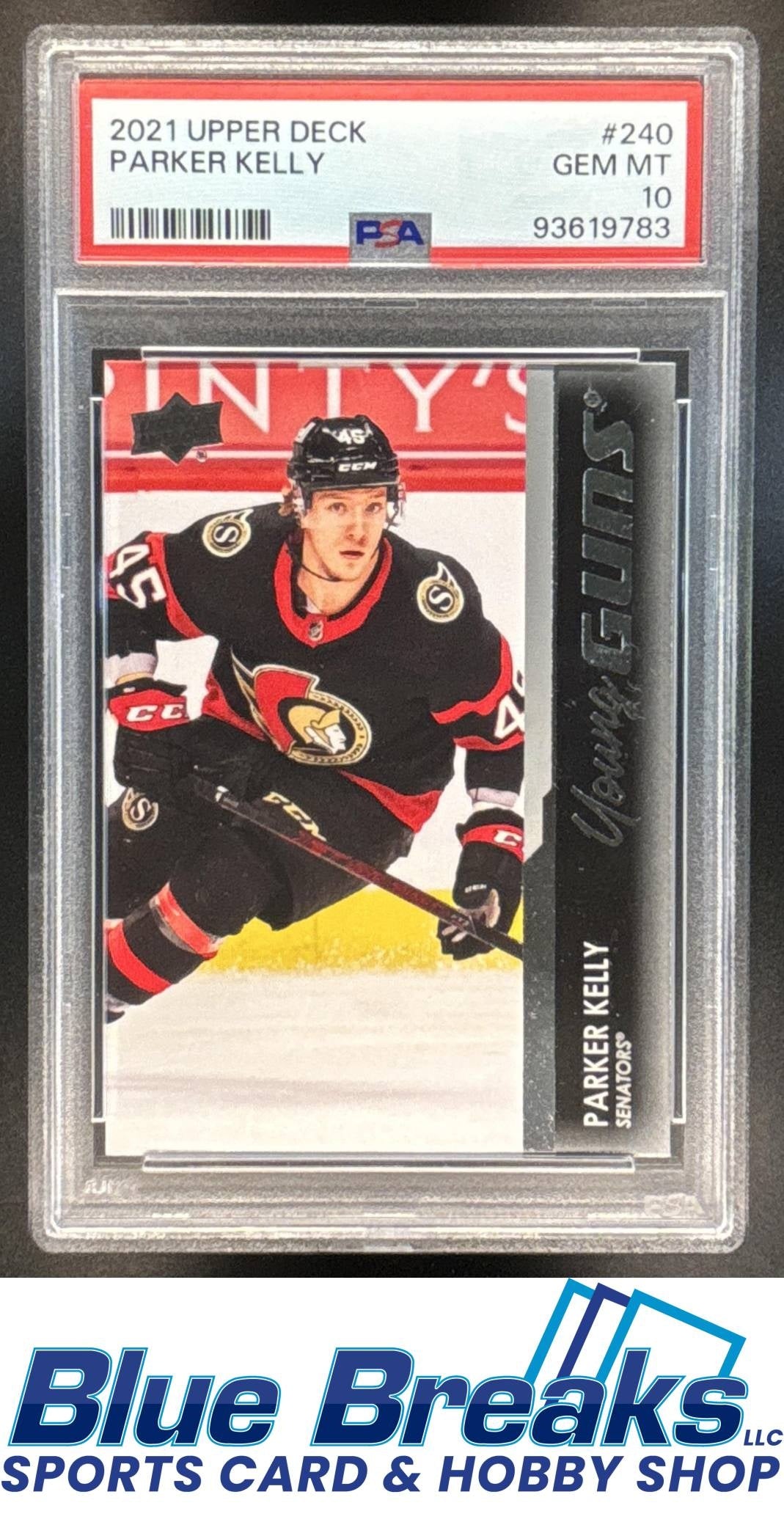 2001 Upper Deck Parker Kelly PSA 10 #240 Ice Hockey Senators