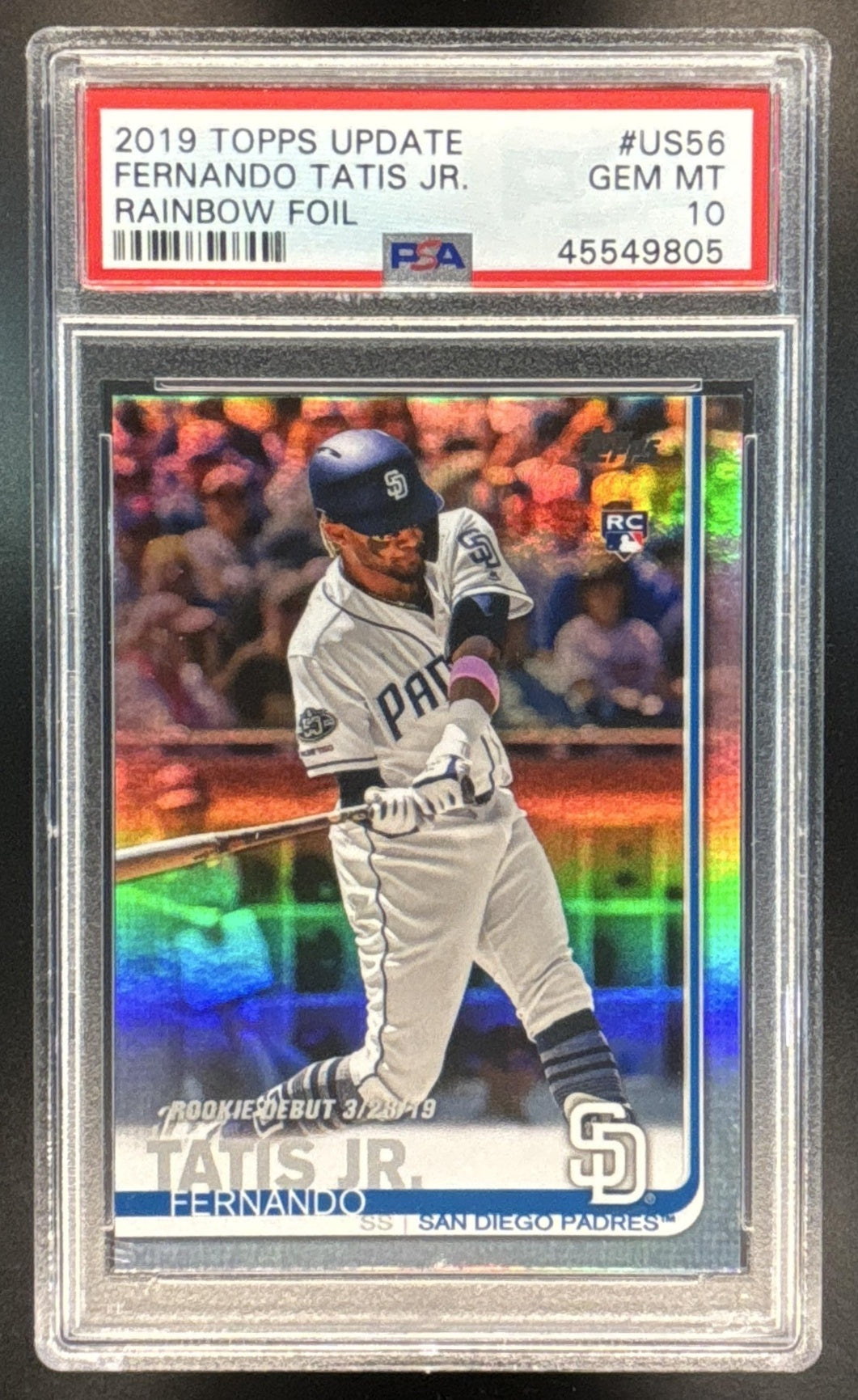 2019 Topps Update Fernando Tatis Jr. #US56 Rainbow Foil RC PSA 10
