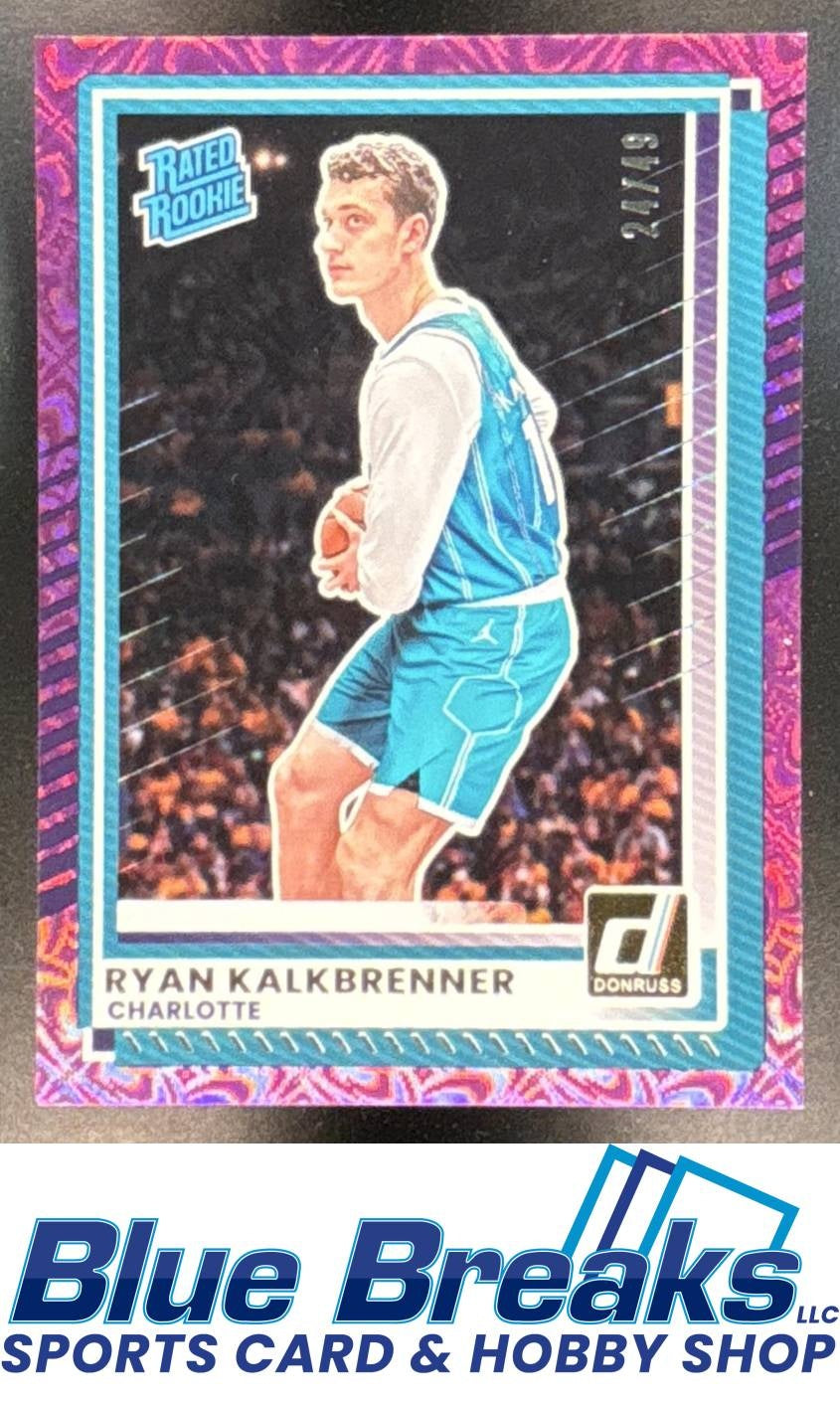 2025 Panini Donruss Ryan Kalkbrenner #21 Purple 24/49 Charlotte Hornets