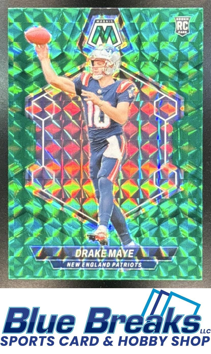 2024 Panini Mosaic Green Prizm Drake Maye RC #303 New England Patriots