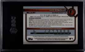 2022 Topps - Bowman Chrome Prospects - Autographed - Blue Refractor - Luis Gonzalez - SGC9.5 - 066/150 - #CPA-LG - Baseball - Orioles