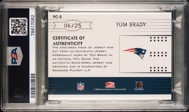 2005 Leaf - Rookies & Stars - Prime Cuts - Tom Brady - PSA7 - 06/25 - #PC-3 - Football - Patriots