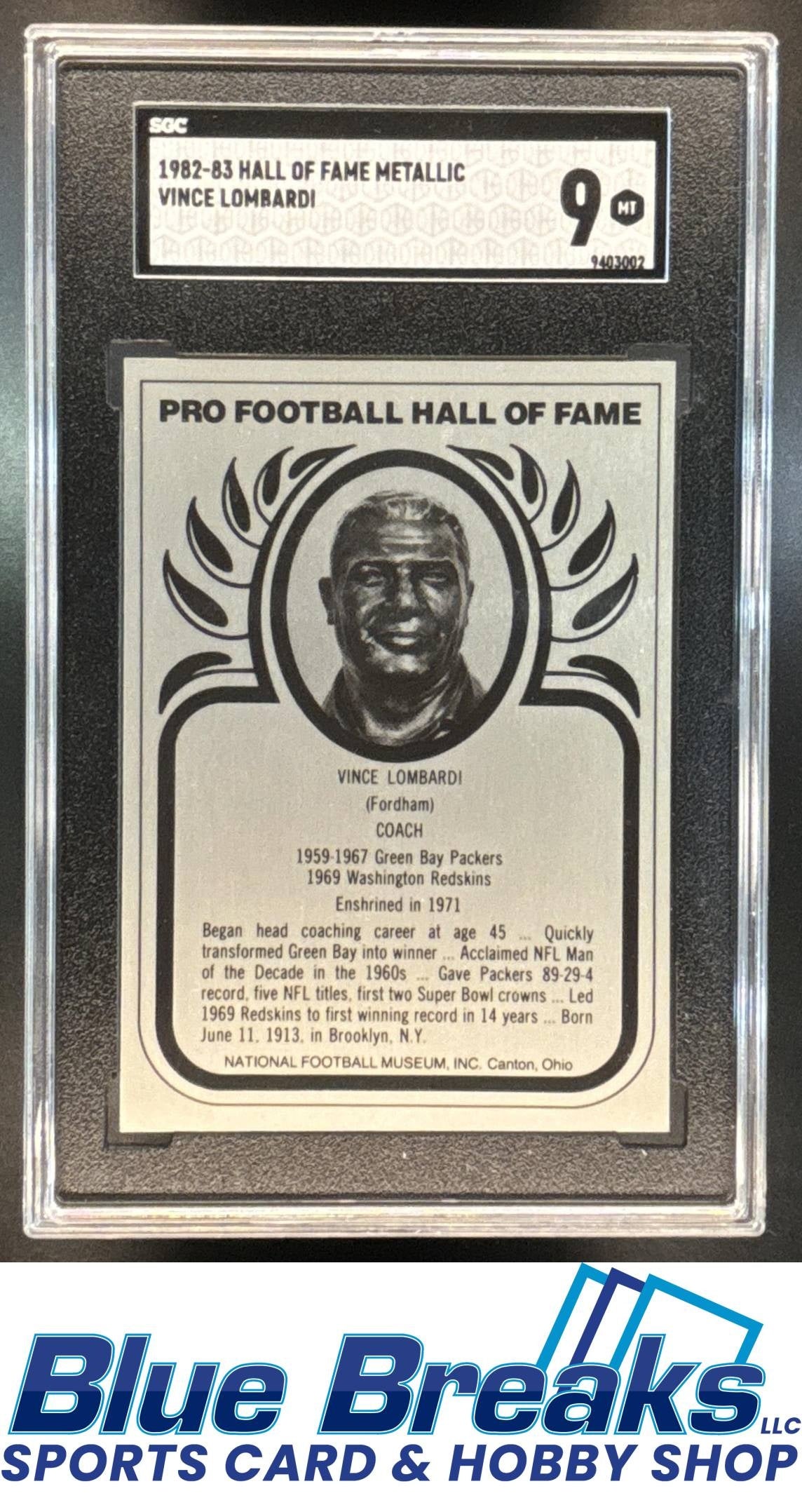 1982-83 Hall of fame Metallic Vince Lombardi