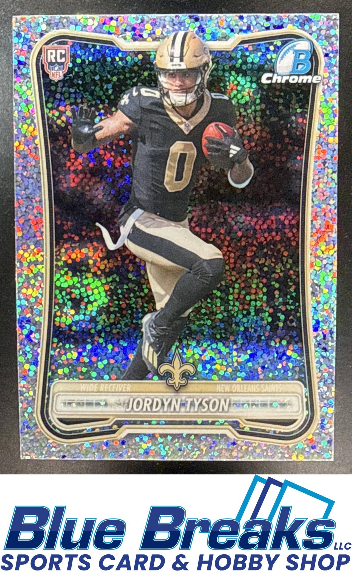2026 Bowman Jordyn Tyson #BCV-121 Chrome NFL Speckle Refractor RC New Orleans Saints