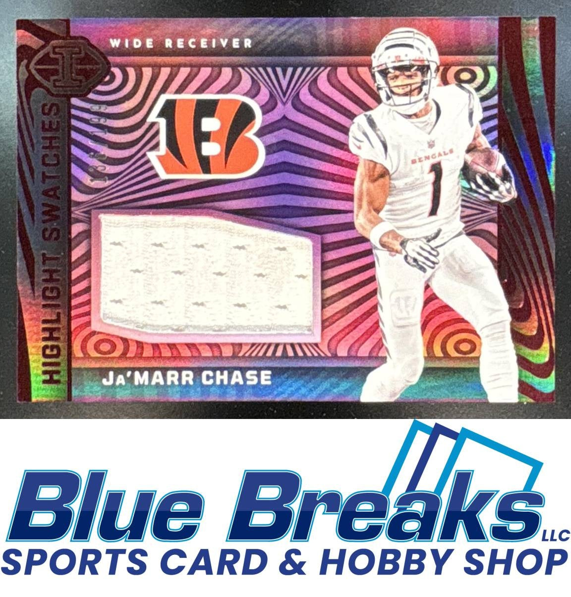 2023 Panini Illusions Ja'Marr Chase #HS-JC Highlight Swatches Red 136/199 MEM Cincinnati Bengals