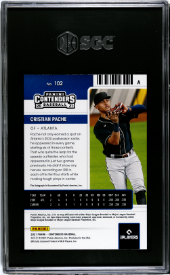 2021 Panini - Contenders - Autographed - Playoff Ticket - Cristian Pache - SGC9 - 06/18 - #102 - Baseball - Braves - drop