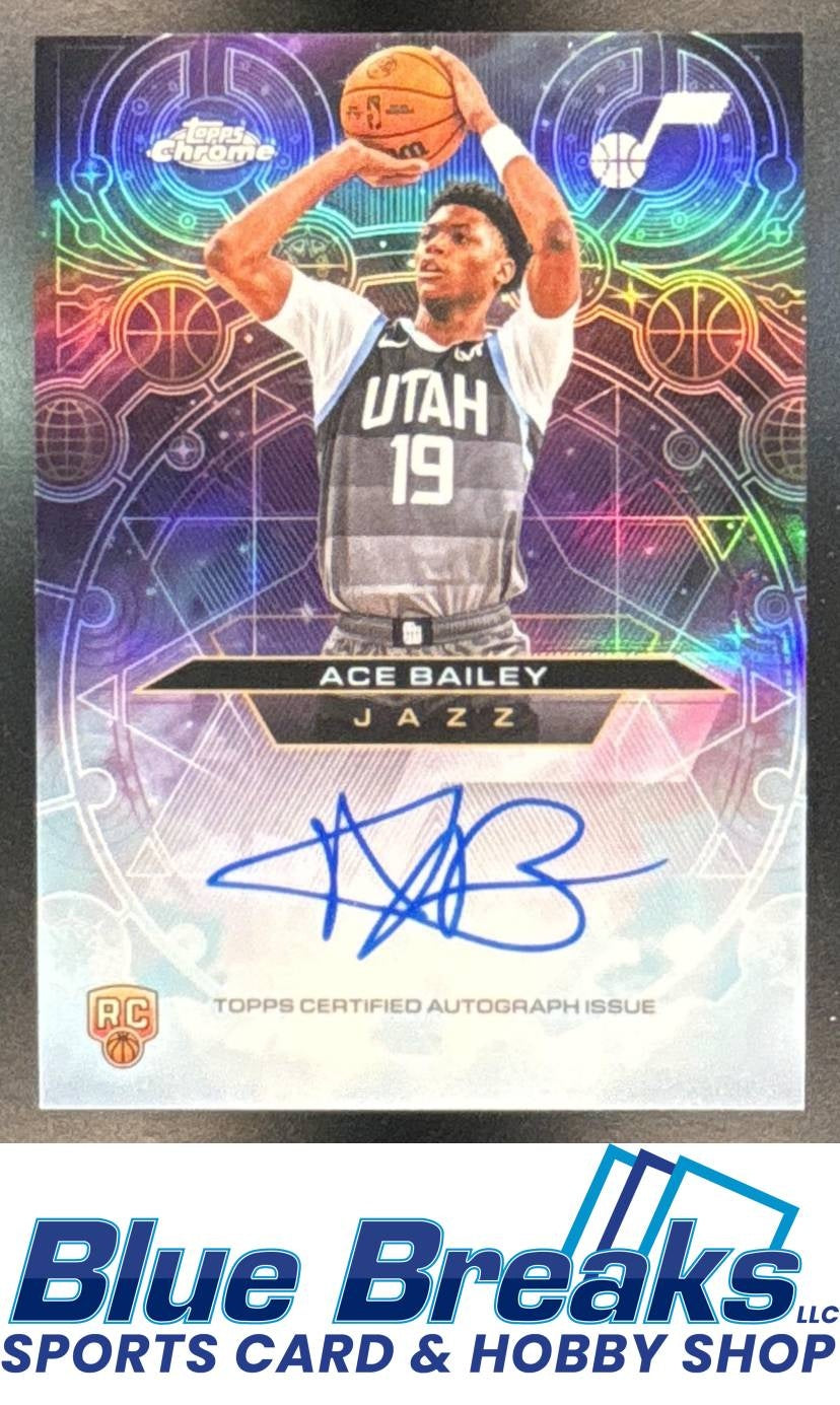 2025 Topps Chrome Update Ace Bailey #CH-AB Chromographs Auto Refractor RC Utah Jazz