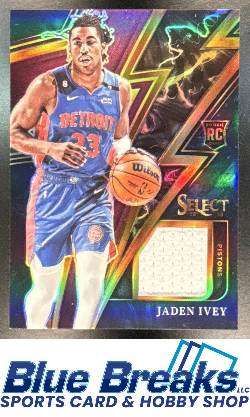 2022 Panini Select Jaden Ivey #S-JI Sparks Purple Prizms 75/99 Relic RC Detroit Pistons