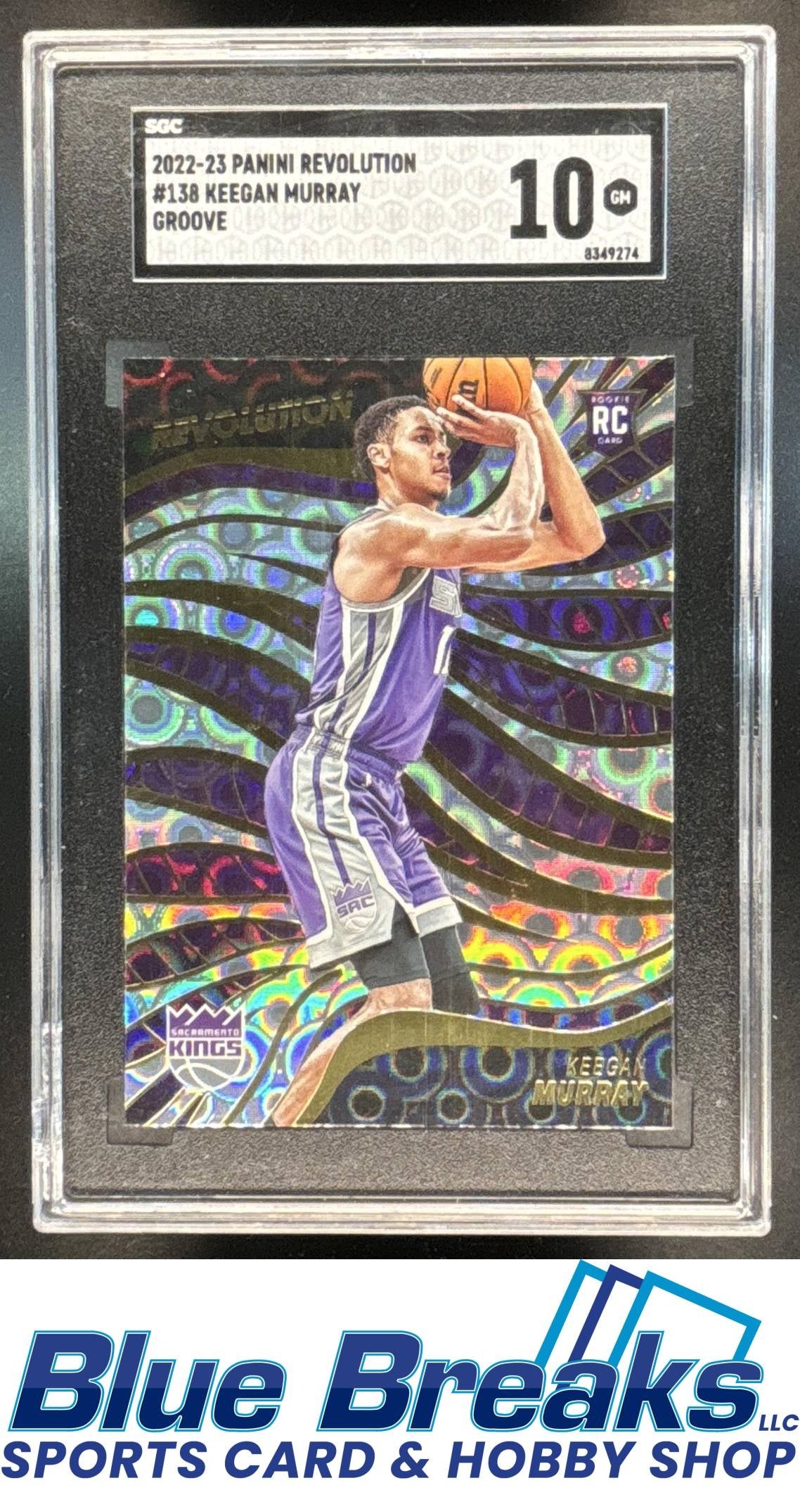 2022-23 Panini Revolution Groove Keegan Murray RC #138 SGC 10 Sacramento Kings