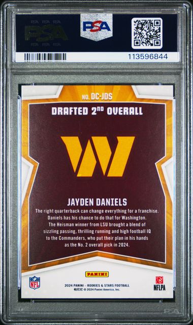 2024 Panini - Rookies & Stars - Draft Class - Jayden Daniels - RC - #DC-JDS - PSA 9 - football - Commanders