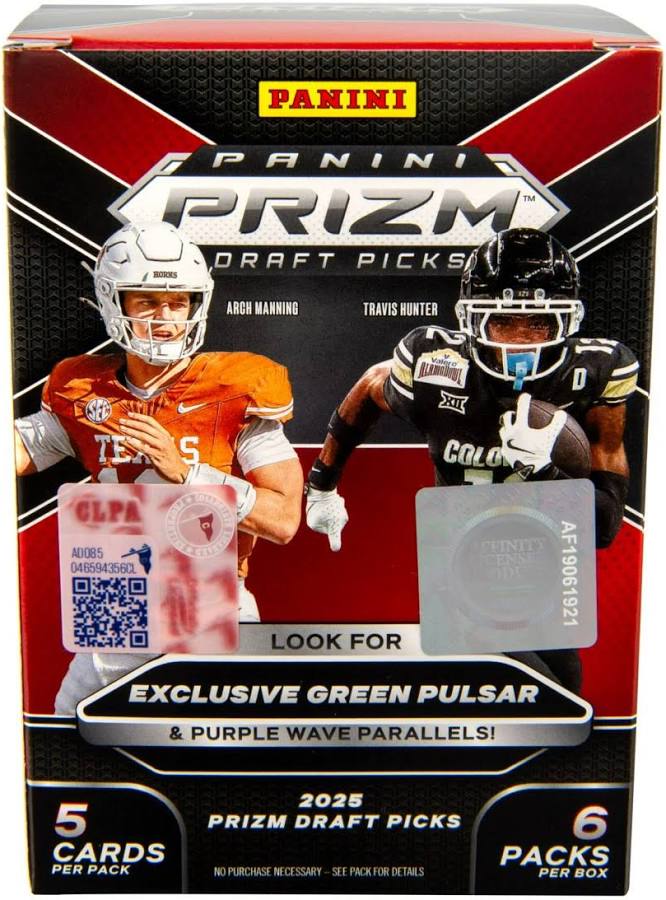 2025 Panini Prizm Draft Picks Football 6-Pack Hobby Blaster Box - Sealed Wax
