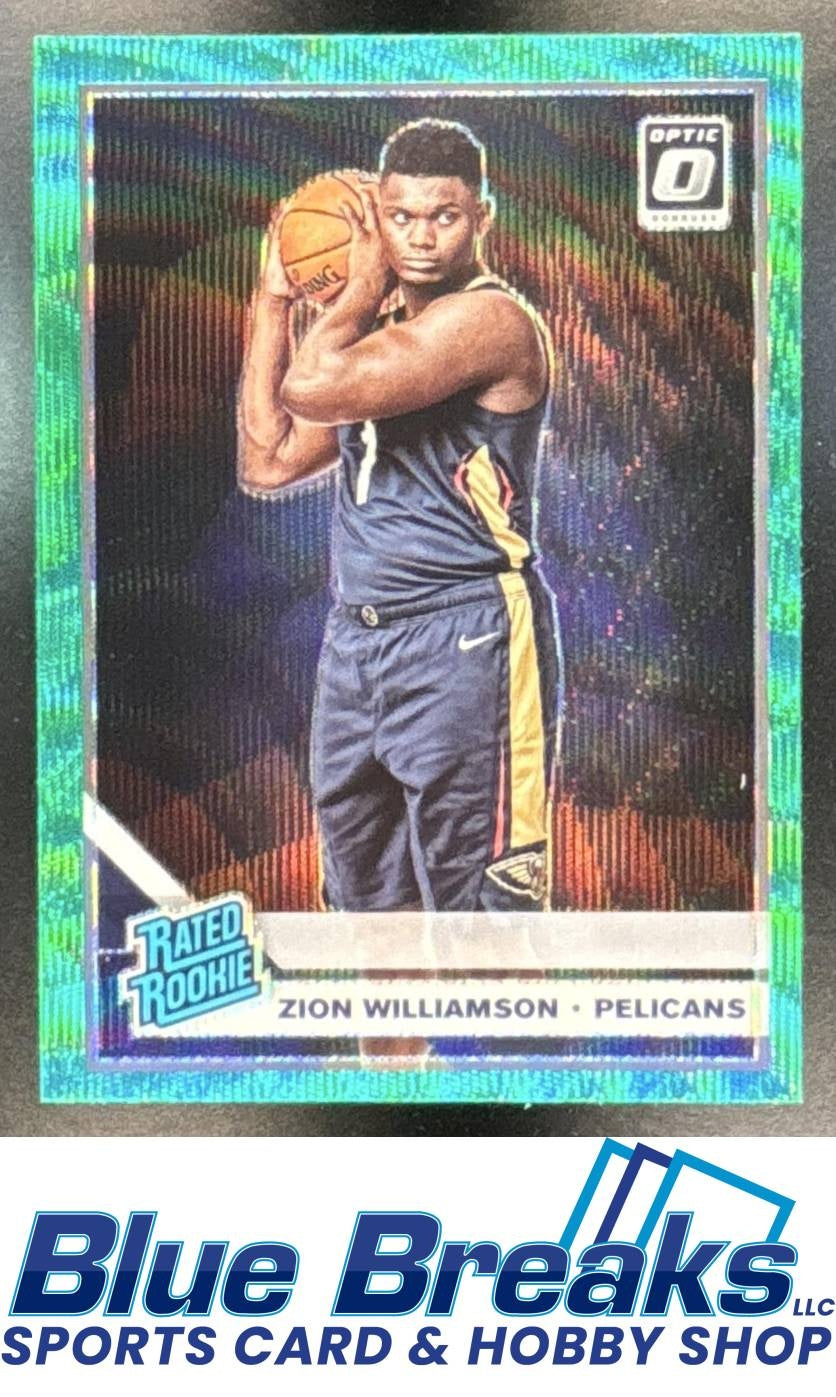 2019 Panini Donruss Optic Zion Williamson #158 Green Wave New Orleans Pelicans