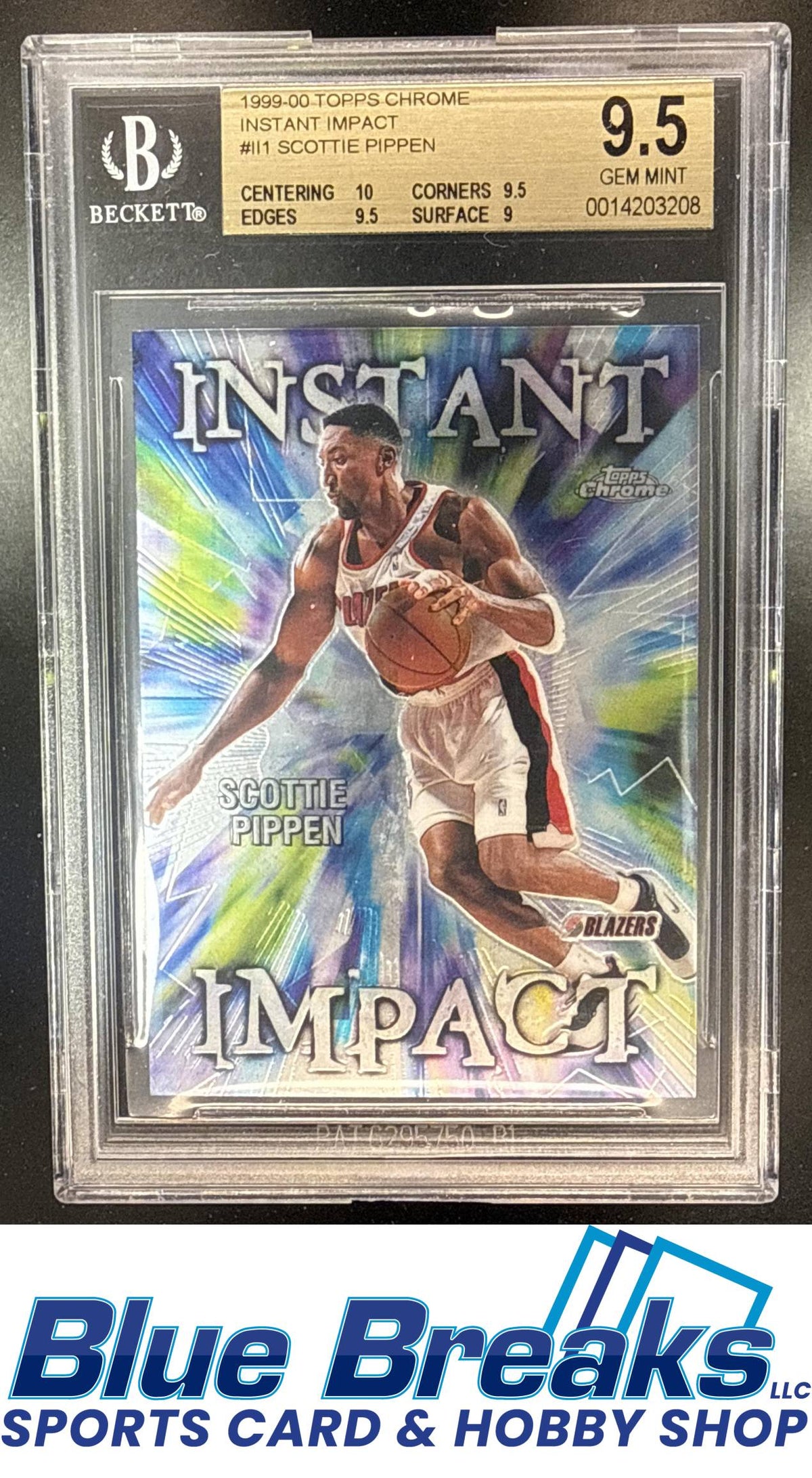 1999 Topps Chrome Scottie Pippen #II1 Instant Impact Refractor BGS 9.5 Portland Trailblazers