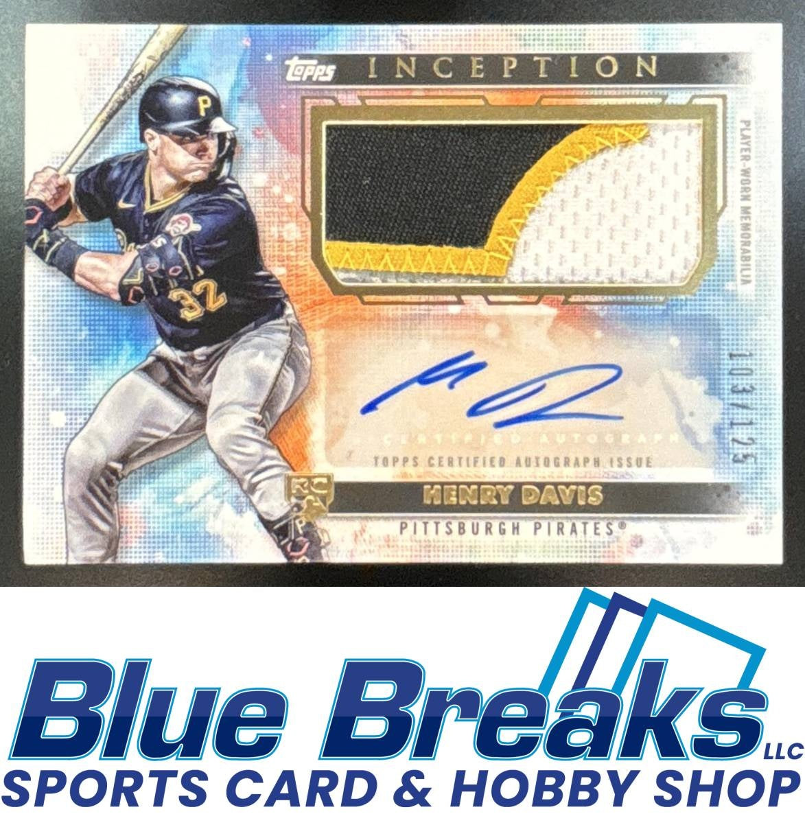 2024 Topps Inception Auto Patch Cards Henry Davis 103/200 #APC-HD RC Pirates