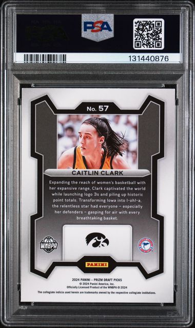 2024 Prizm Draft Picks - Caitlin Clark - Basketball - Iowa Hawkeyes - #57 - Psa 9