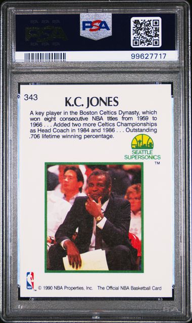 1990 NBA Hoops - K.C.Jones - #343 - PSA 10 - Basketball - Celtics