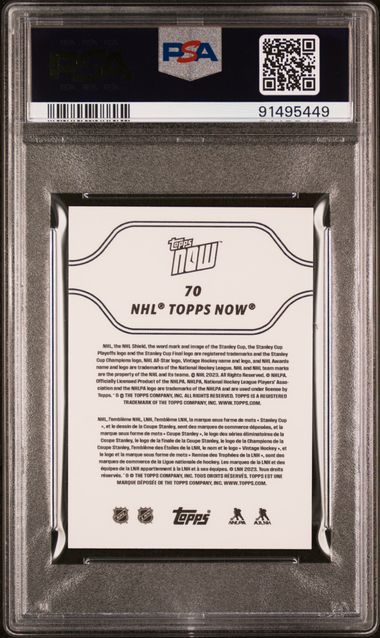 2023 Topps Now NHL - Stickers - Connor Bedard - #70 - PSA 10 - Ice Hockey - Blackhawks
