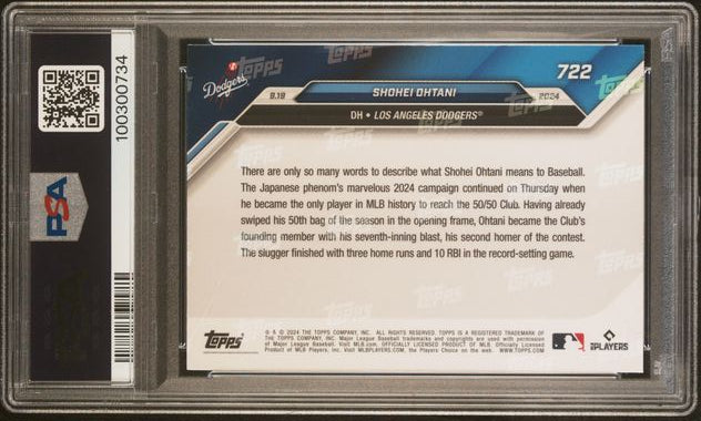 2024 Topps Now - Shohei Ohtani - #722 - PSA 8 - baseball - Dodgers