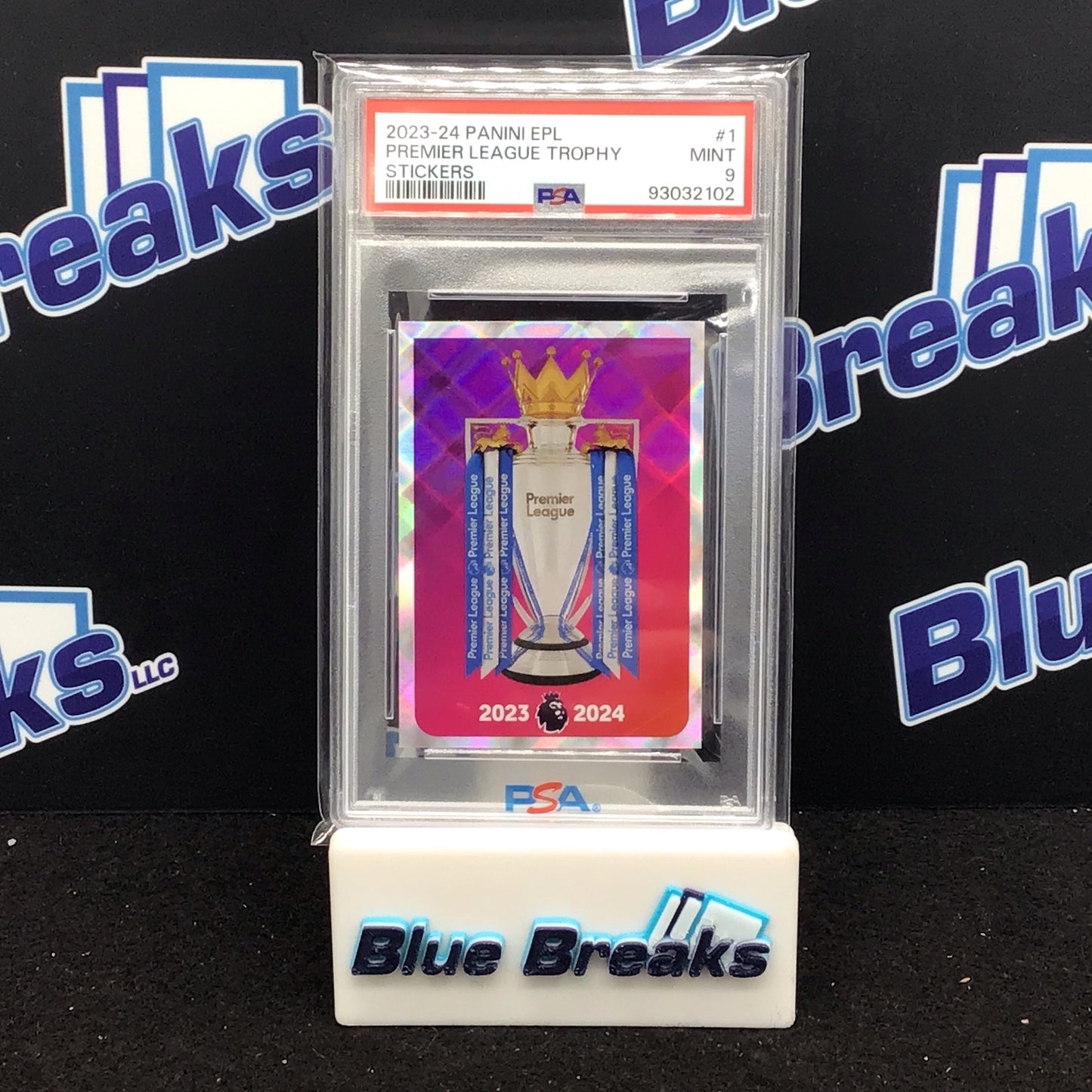 2023-24 Panini EPL Stickers Premier League Trophy #1 PSA 9