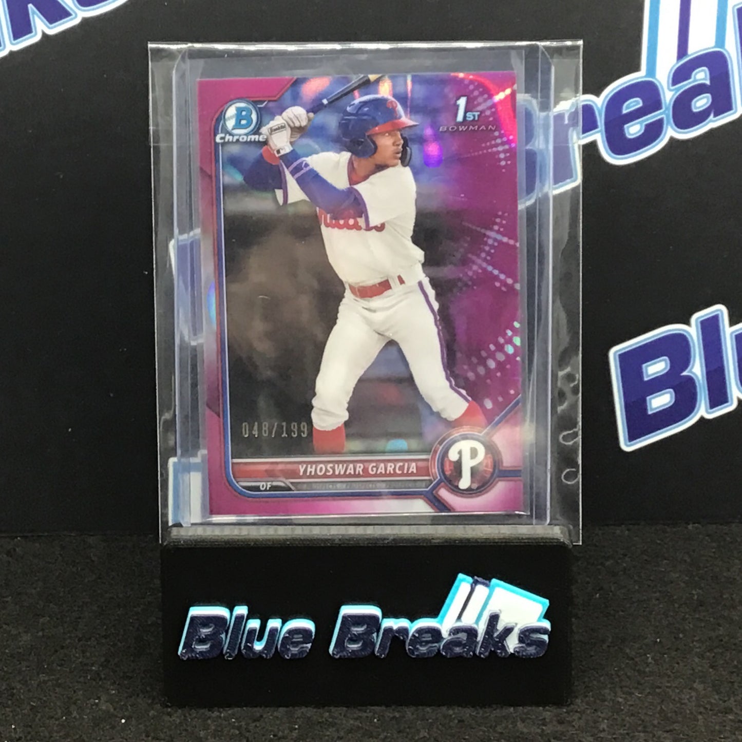 2022 Topps Prospects - Yhoswar Garcia - 48/199 - BCP-90 Pink - Philadelphia Phillies