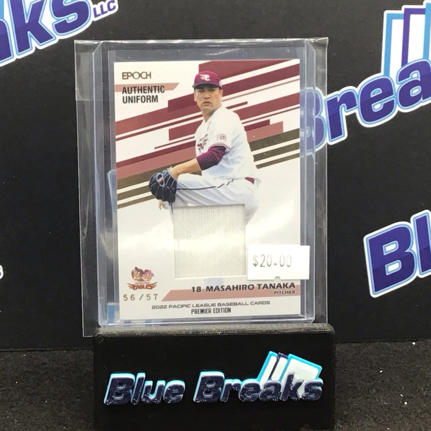 2022 Epoch Premier Edition Masahiro Tanaka authentic uniform 56/57 #AU-07 Eagles