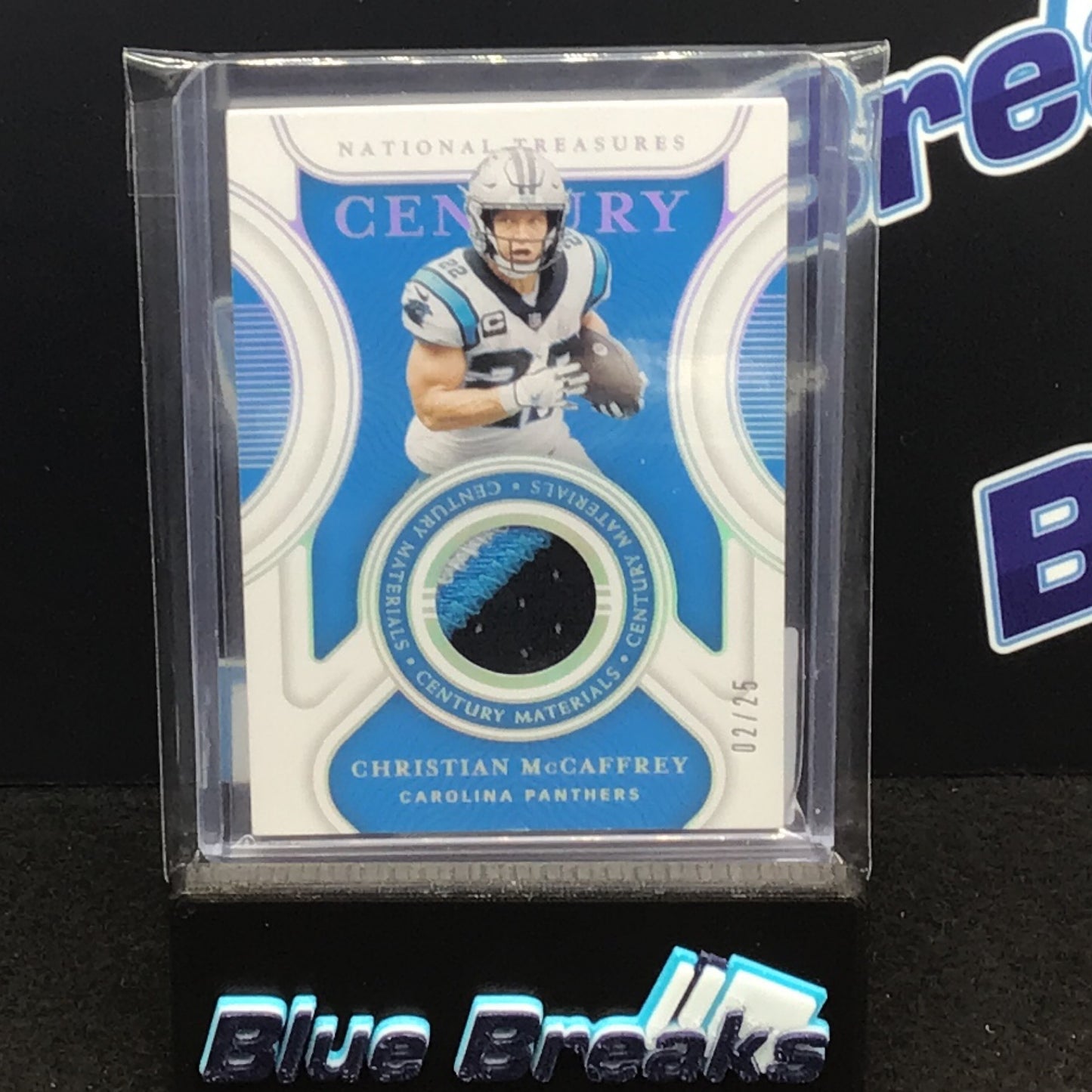 2021 Panini National Treasure Century Materials Christian McCaffrey 02/25 #CM-CM Panthers