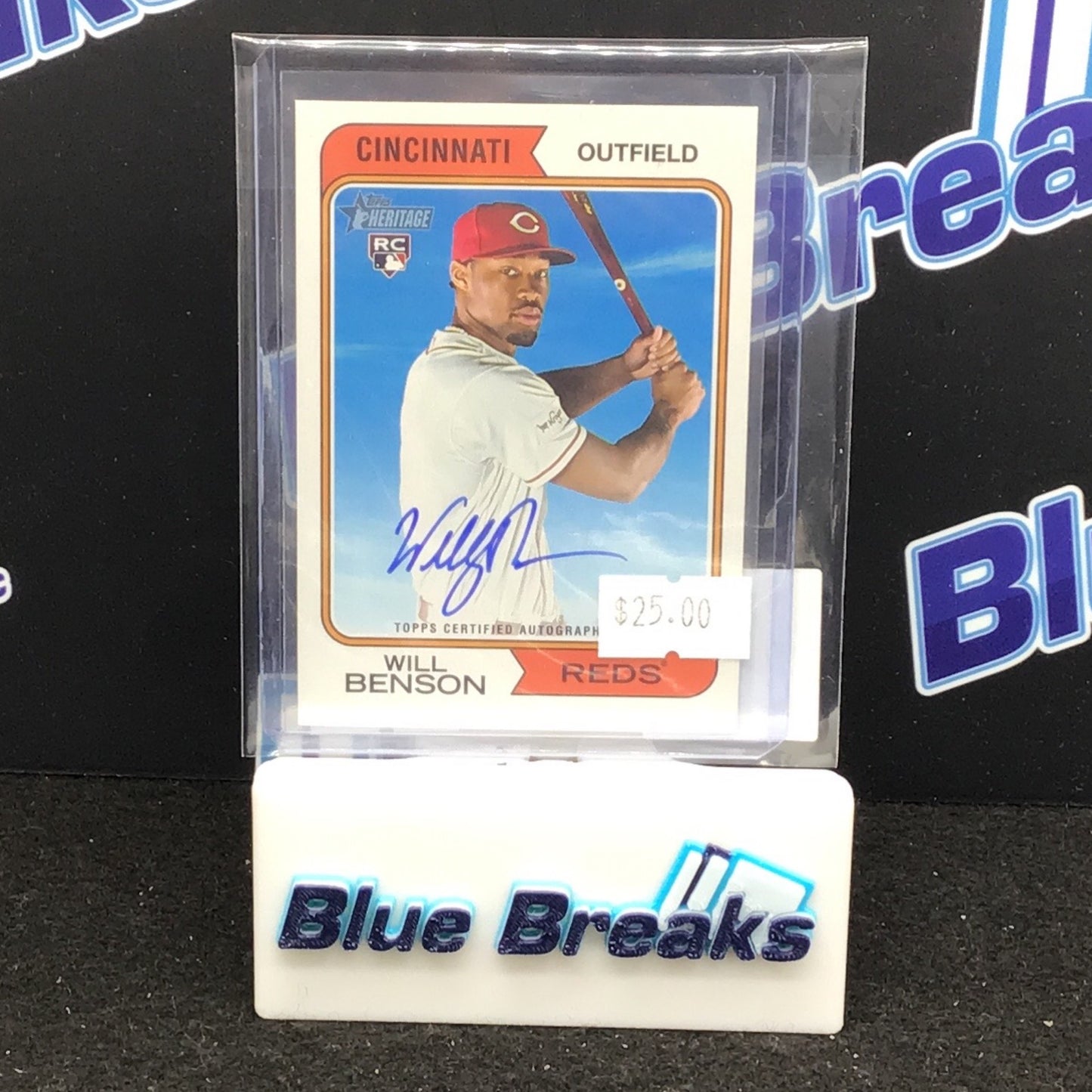 2023 Topps Heritage Will Benson auto RC #ROA-WBN Reds