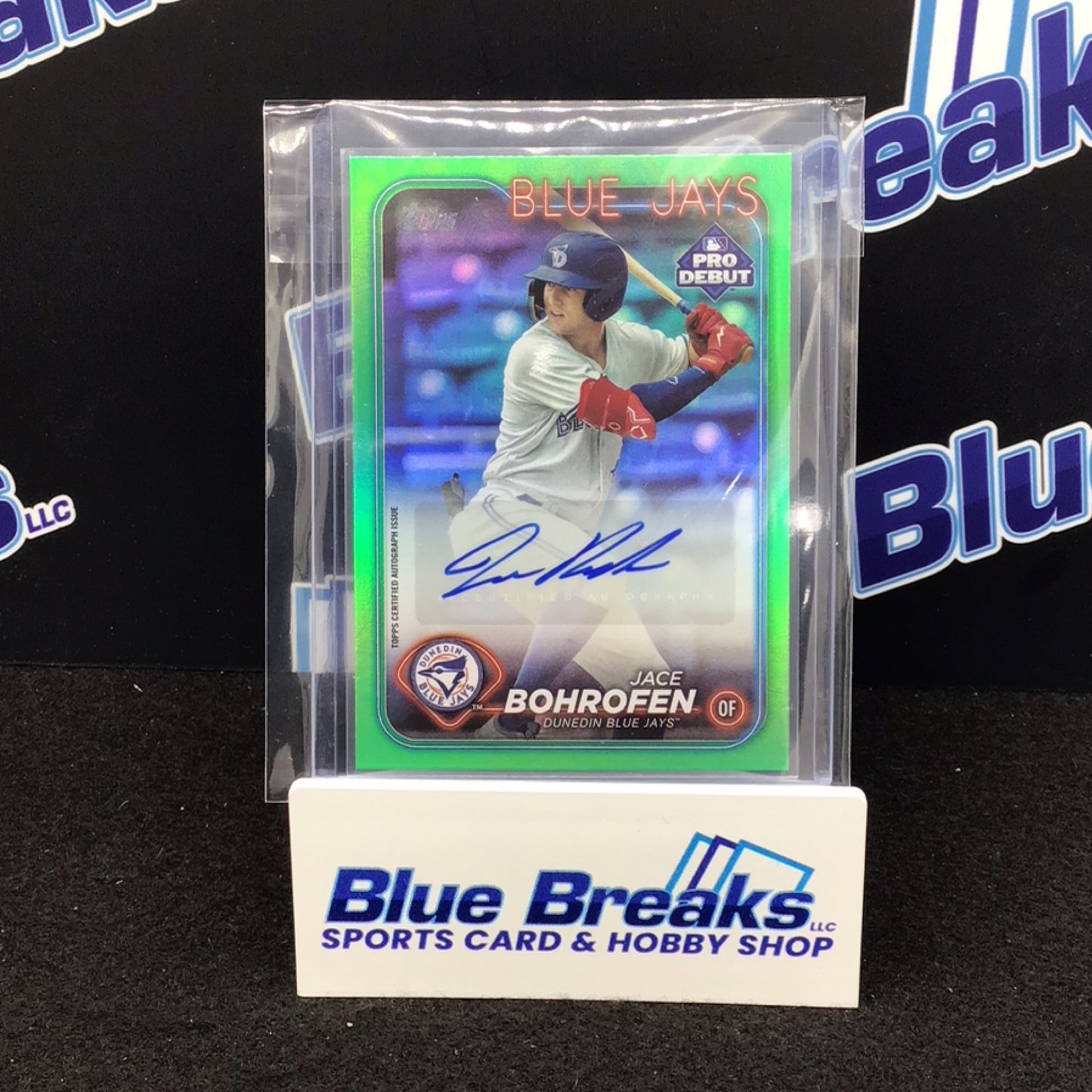 2024 Topps Pro Debut green Jace Bohrofen auto 15/99 #PD-143 Dunedin Blue Jays/Toronto Blue Jays