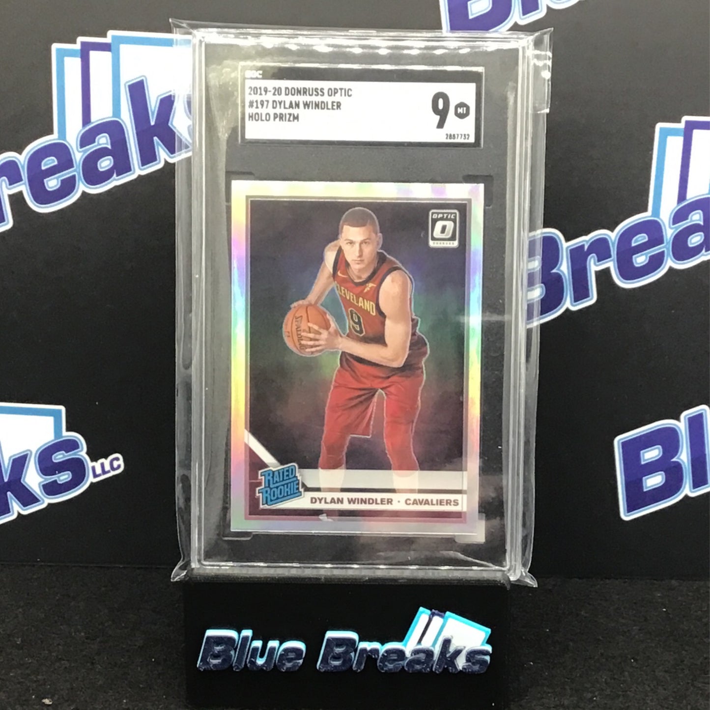 2019-20 Donruss Optic Holo Prizm Dylan Windler #197 SGC 9 Cavaliers