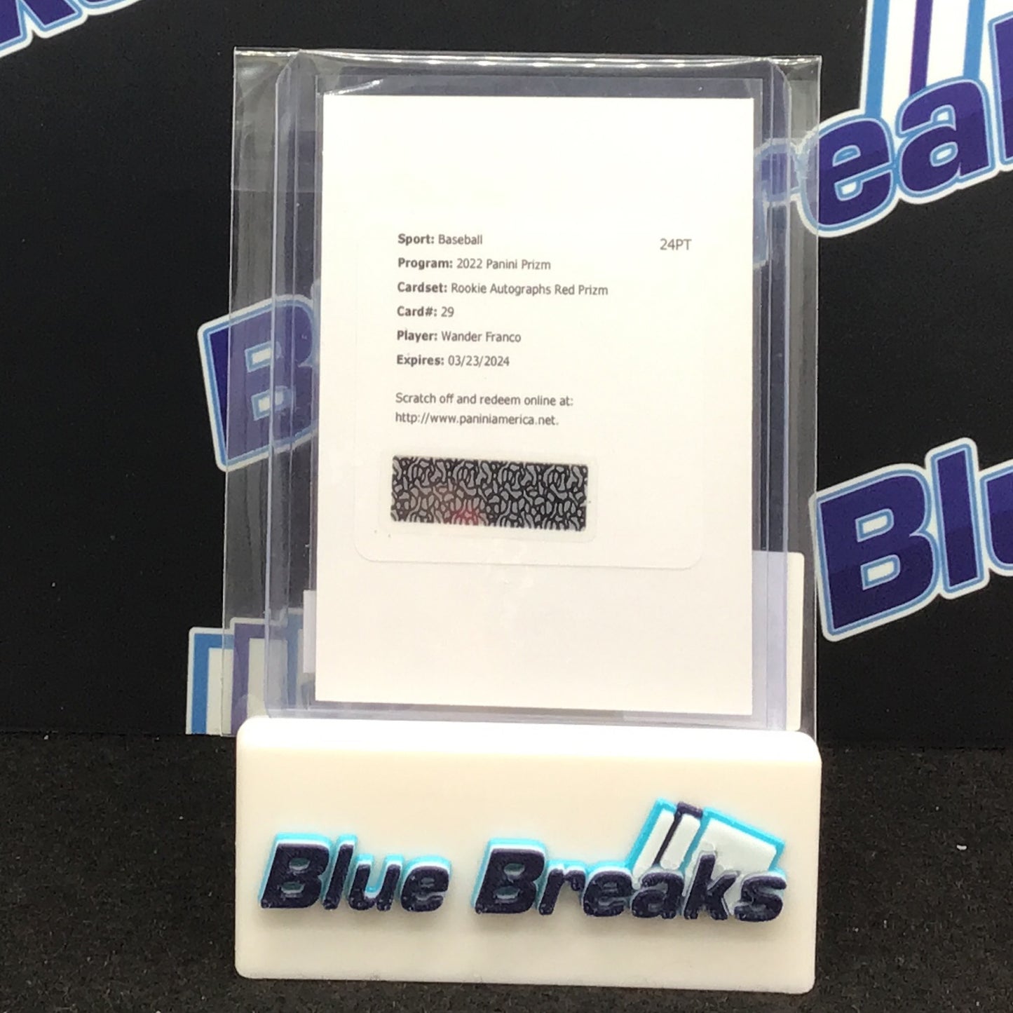 2022 Panini Prizm Red Prizm Wander Franco /75 Redemption #29 Rays