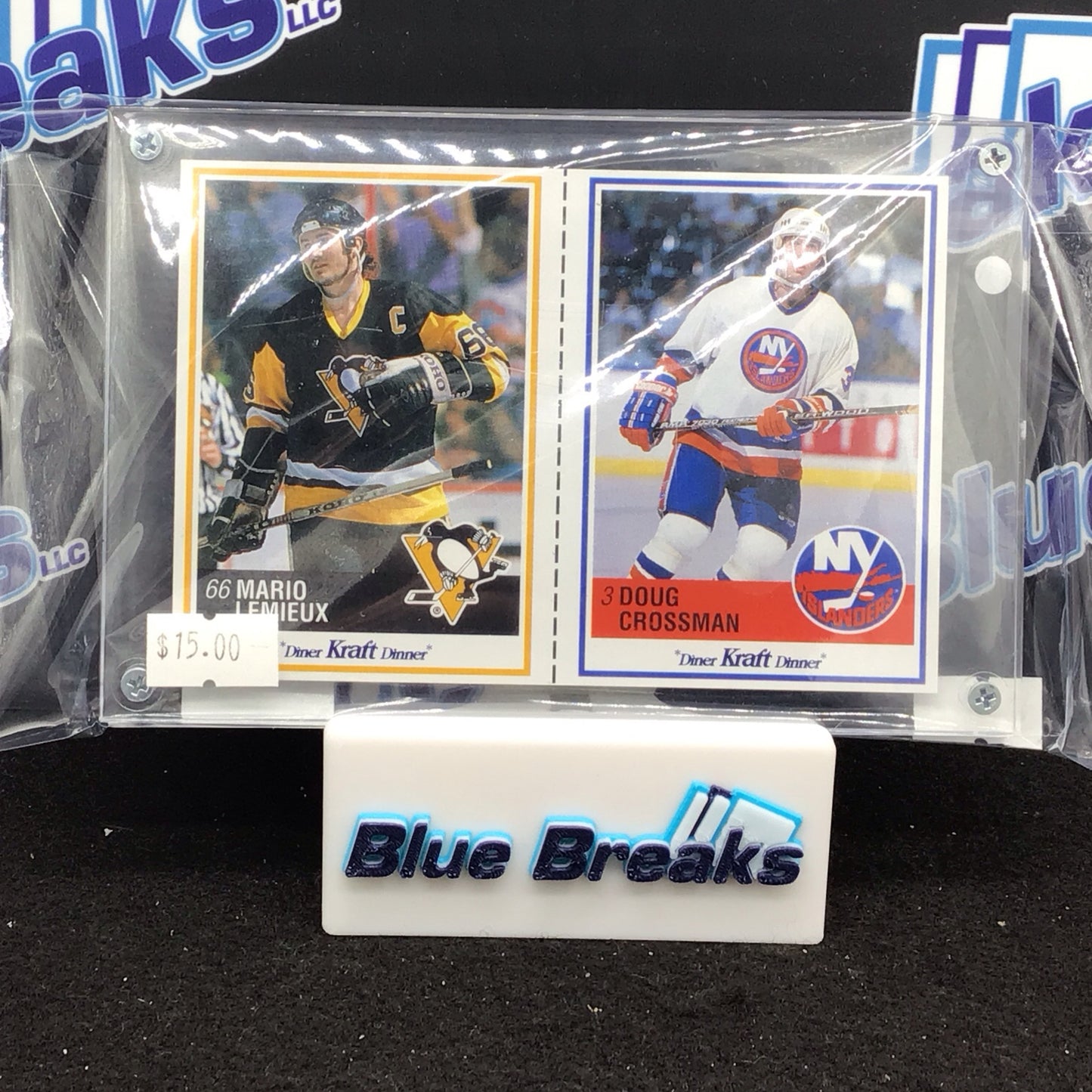 1990 Diner Kraft Dinner Lemieux #29 Crossman #10 uncut Penguins Islanders