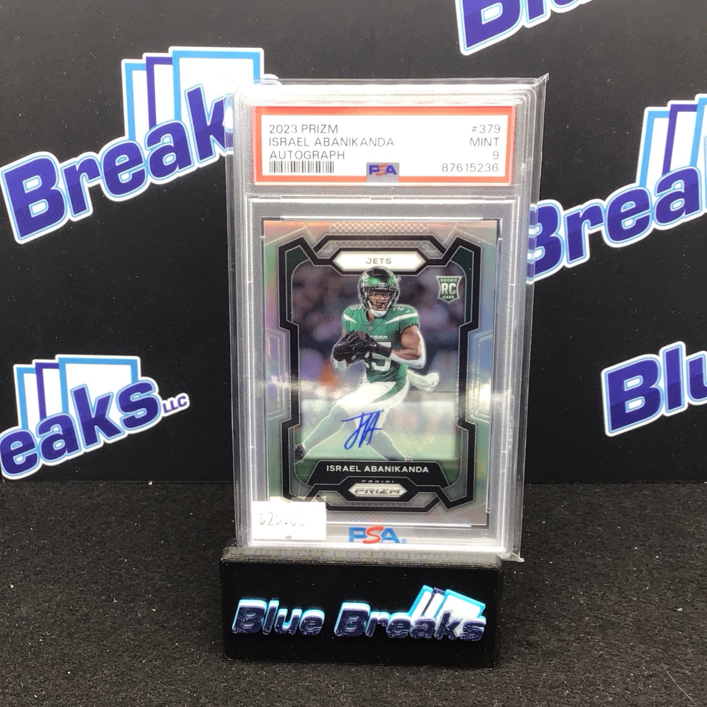 2023 Panini Prizm Israel Abanikanda auto RC #379 PSA 9 Jets