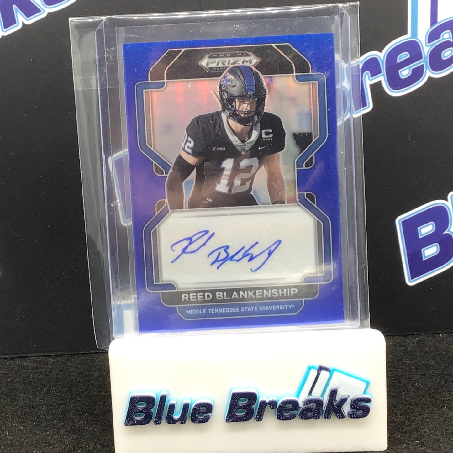 2022 Panini - Prizm Draft Picks - Reed Blankenship - Middle Tennessee - 118/149 - Blue Auto
