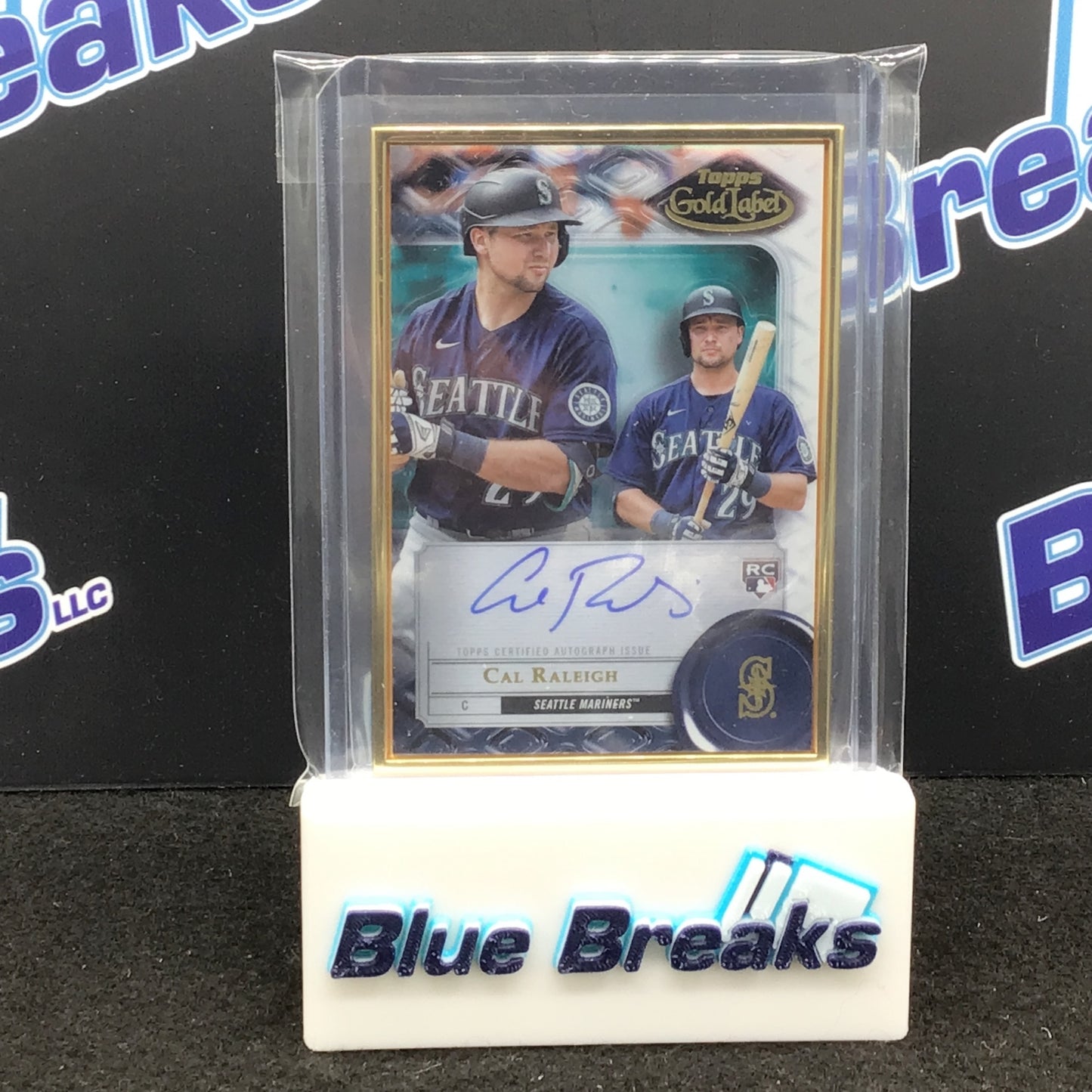 2022 Topps Gold Label Cal Raleigh - Framed Autograph - Seattle Mariners