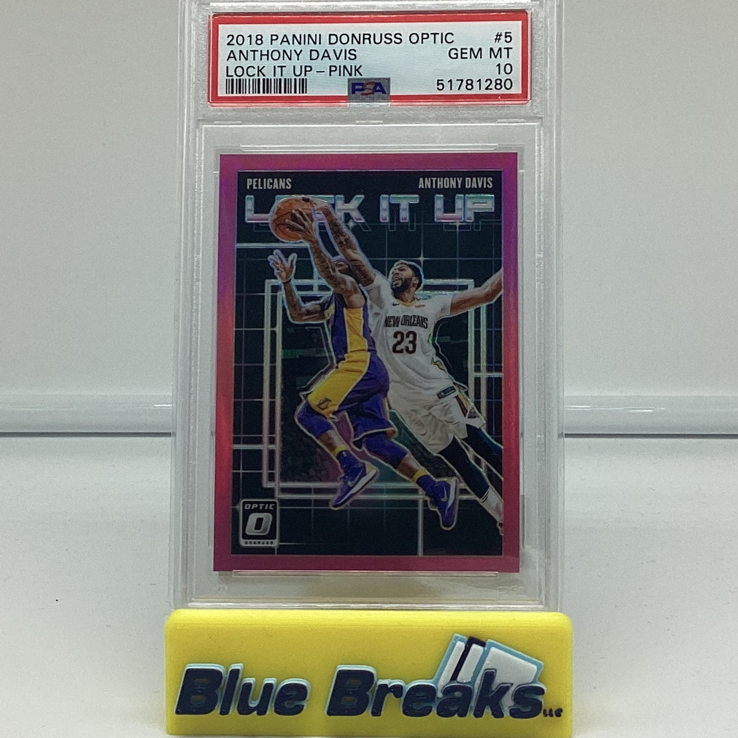 2018 Donruss Optic Lock It Up Pink - Anthony Davis 12/25 #5 PSA 10 Pelicans