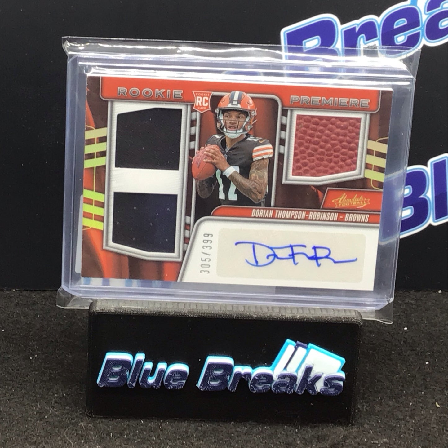 2023 Panini Absolute Rookie Premiere Dorian Thompson-Robinson triple relic auto 205/399 RC #RPM-DTR Browns