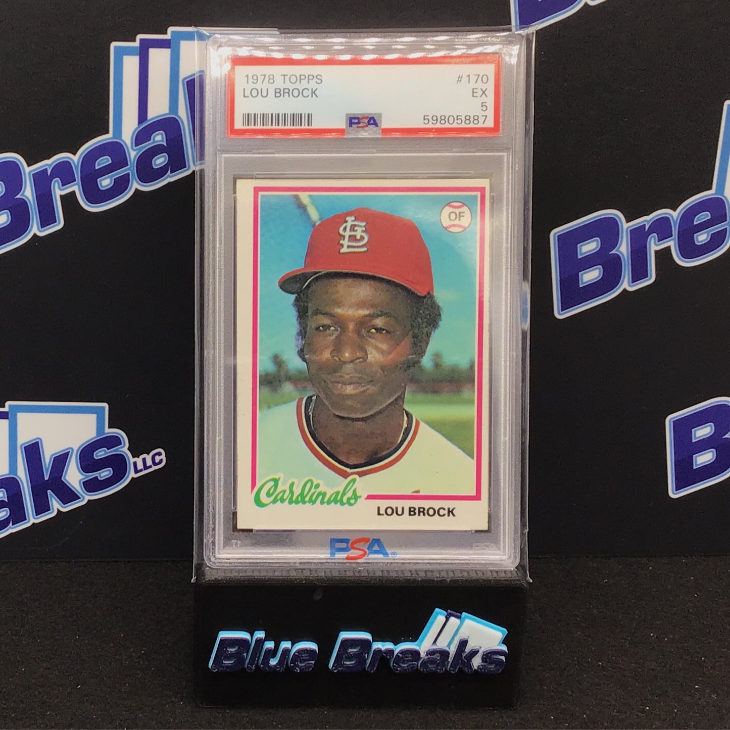 1978 Topps - Lou Brock - St Louis Cardinals - #170 - PSA 5