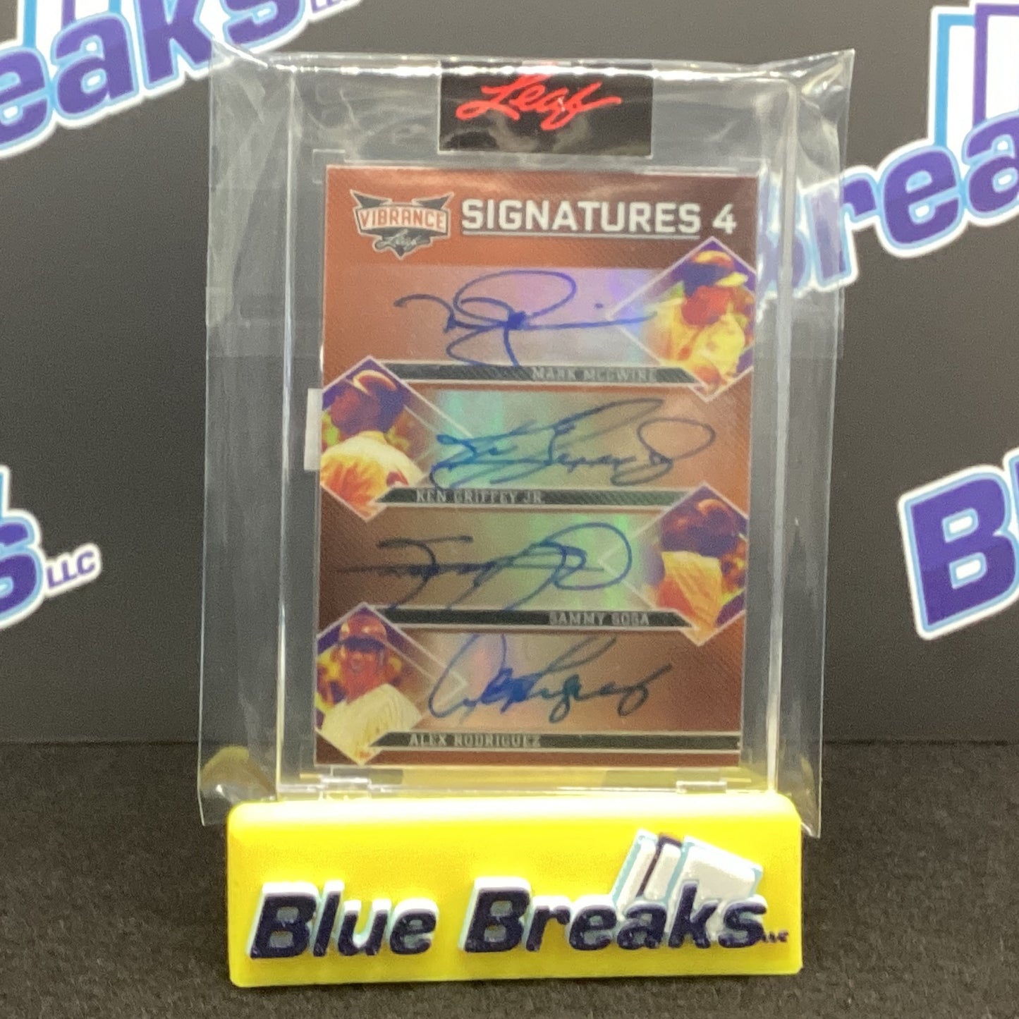 2022 Leaf Vibrance Signatures Mark McGwire, Ken Griffery Jr, Sammy Sosa & Alex Rodriguez 4/6