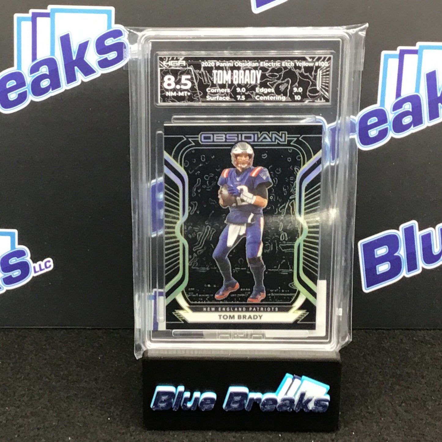 2020 Panini Obsidian Electric Etch Yellow Tom Brady 23/25 #100 HGA 8.5