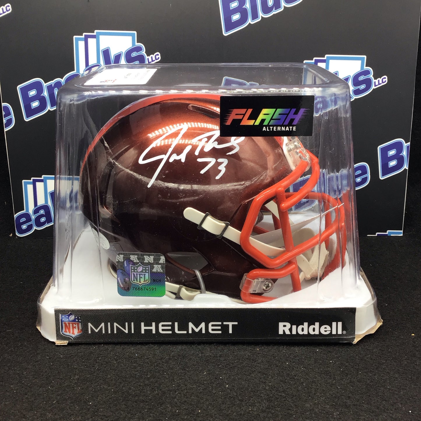 Mini Helment Browns Joe Thomas auto JSA COA