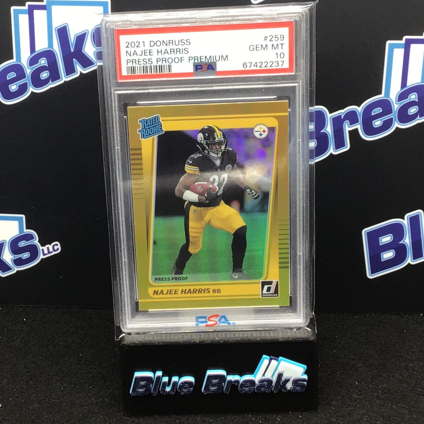 2021 Donruss Press Proof Premium Najee Harris #250 PSA 10 Steelers