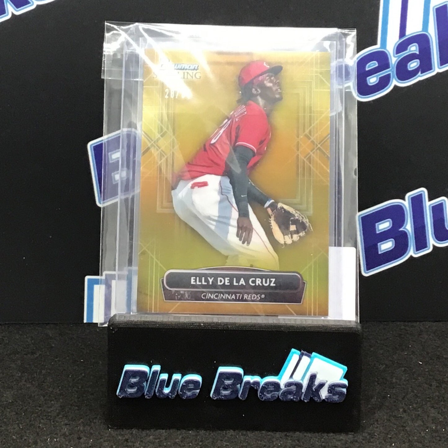 2022 Bowman Sterling Gold Refractor Elly De La Cruz 28/50 #BSP-69 Reds