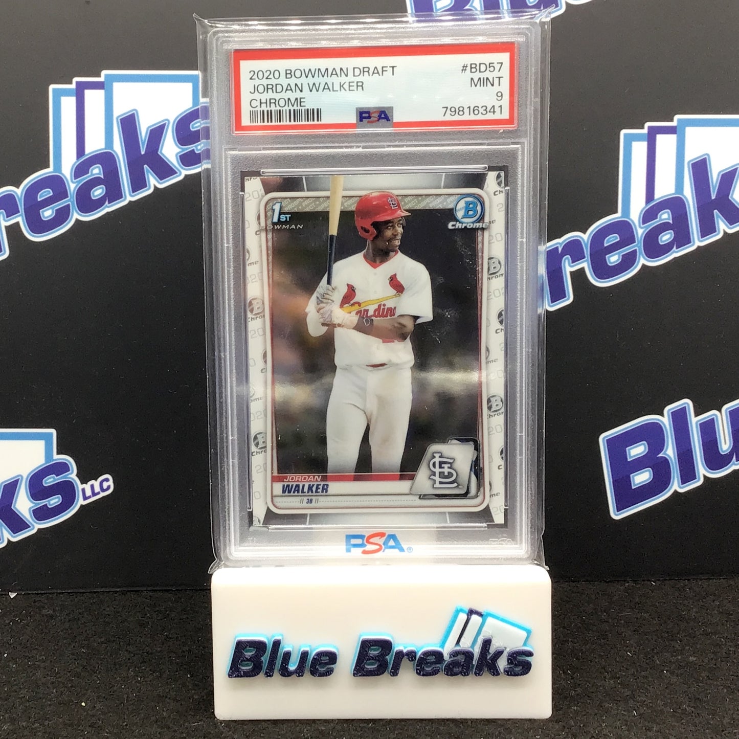 2020 Bowman Draft - Jordan Walker - Chrome - #BD57 - PSA 9 - St Louis Cardinals
