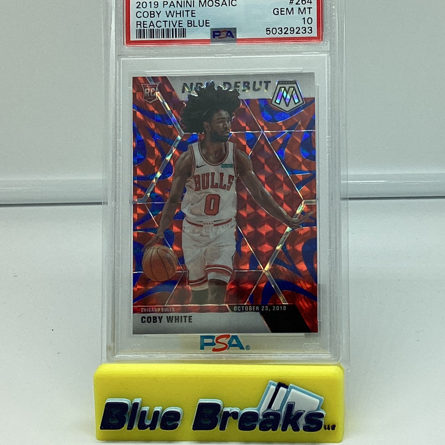 2019 Panini Mosaic - Coby White Gem 10 Reactive Blue