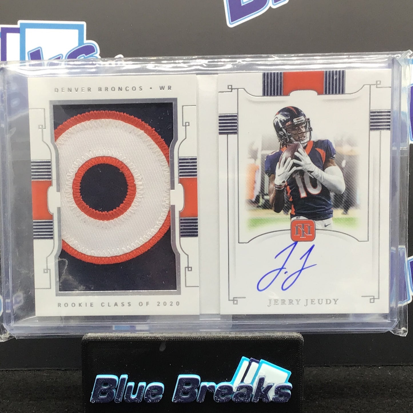 2020 Panini National Treasures Rookie Jumbo Prime Signatures Jerry Jeudy 86/99 #RJB-JJ Broncos
