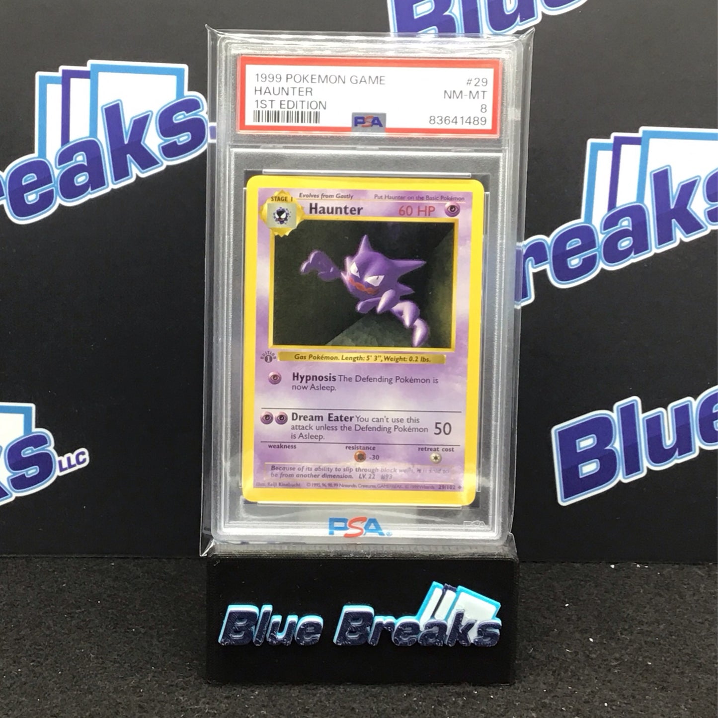1999 Pokémon Game 1st Edition Haunter #29 PSA 8