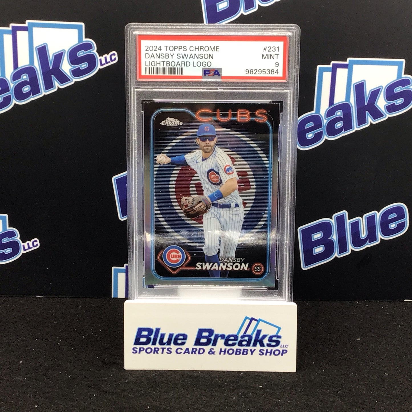 2024 Topps Chrome Lightboard Logo Dansby Swanson #231 PSA 9 Cubs
