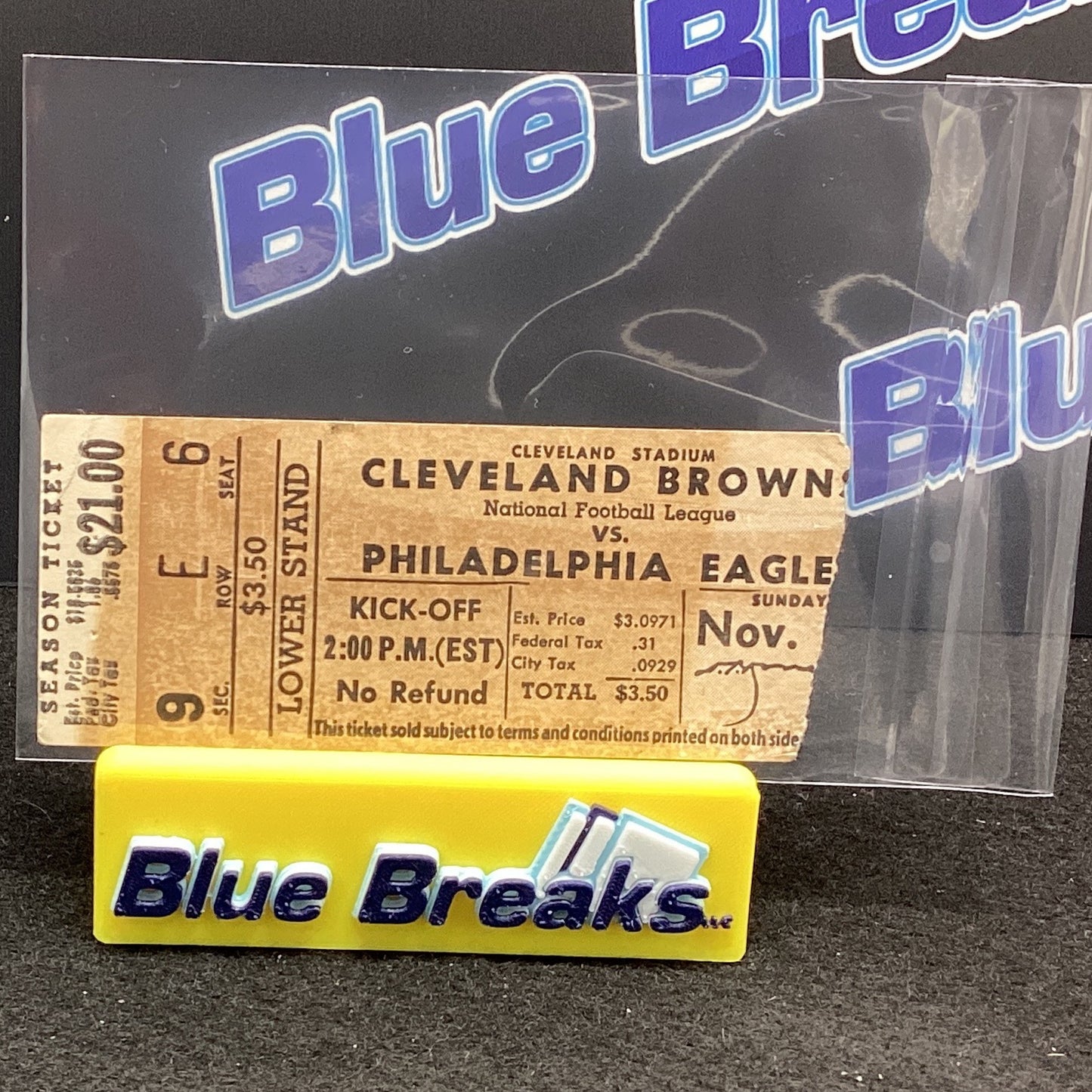 1958 Ticket - Cleveland Browns vs Philadelphia Eagles