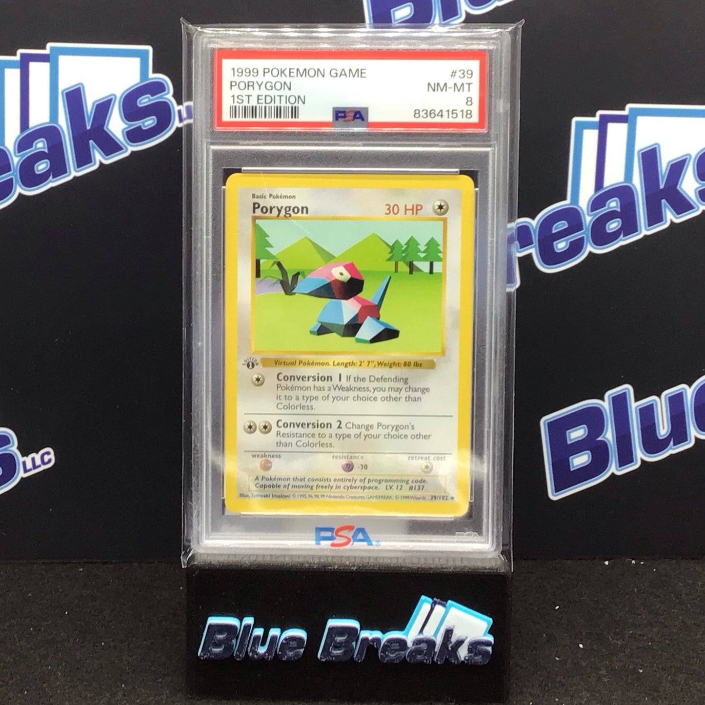 1999 Pokémon Game 1st Edition Porygon #39 PSA 8